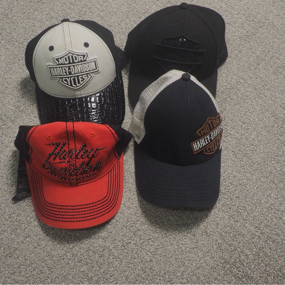 4 Harley Davidson Hats